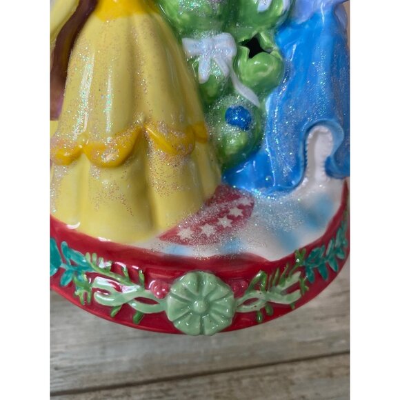 Disney Princess Porcelain Christmas Figurine Belle Cinderella Snow White LightUp - Picture 5 of 12